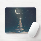 Crescent Moon mit einem Weihnachtsstern Mousepad (Mit Mouse)