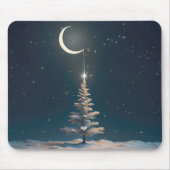 Crescent Moon mit einem Weihnachtsstern Mousepad (Vorne)