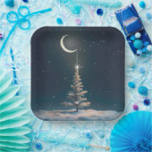 Crescent Moon mit einem Weihnachtsstern Pappteller (Party)