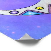 Crescent Moon mit Gesichtsausdruck Hübsche Dekorat Poster (Ecke)