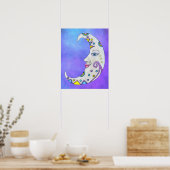 Crescent Moon mit Gesichtsausdruck Hübsche Dekorat Poster (Küche)