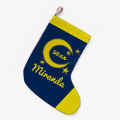 Crescent Moon Night Sky Stars Abend Astronomie Kleiner Weihnachtsstrumpf (Vorderansicht (hängend))