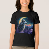 Crescent Moon night sky Wolf Tri-Blend Shirt (Vorderseite)