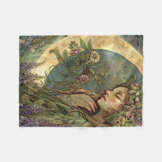 Crescent Moon Ostara Fleecedecke (Vorderseite (Horizontal))