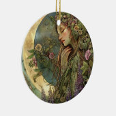 Crescent Moon Ostara Keramik Ornament (Rechts)