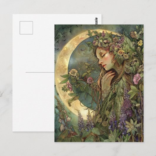 Crescent Moon Ostara Postcard Postkarte (Vorne/Hinten)