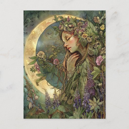 Crescent Moon Ostara Postcard Postkarte (Vorderseite)