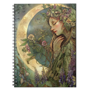 Crescent Moon Ostara Spiral Foto Notebook Notizblock