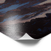 Crescent Moon Over Misty Mountain Valley Fotodruck (Ecke)