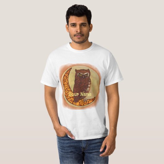 Crescent Moon Owl T - Shirt (Vorne ganz)