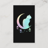Crescent Moon Pastel Cat Mystical Wicca Goth Visitenkarte (Vorderseite)