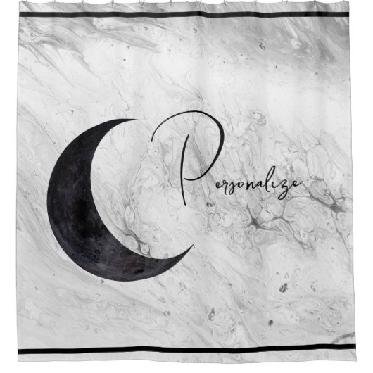 Crescent Moon - Personalisierter Duschvorhang Marm (Vorderseite)