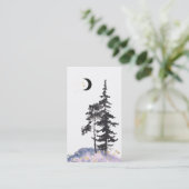 *~* Crescent Moon Pine Trees Gold Stars Glitzer Visitenkarte (Stehend Vorderseite)