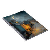 Crescent Moon Quiet Street Notebook Notizblock (Rechte Seite)