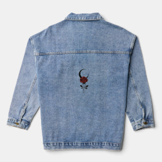 Crescent Moon & Rose Denim Jacket Jeansjacke