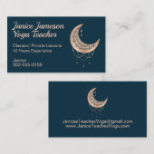 Crescent Moon Rose Gold Celestial Visitenkarte (Vorne/Hinten)