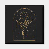 Crescent Moon Rose Occult Witchcraft Magnet (Vorne)