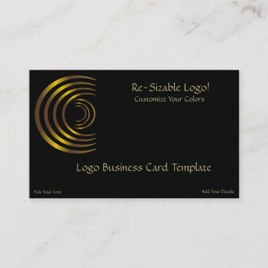 Crescent Moon Shaped Gold Logo Visitenkarte (Vorderseite)