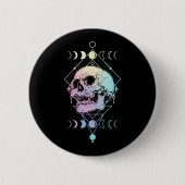 Crescent Moon Skull Occult Hexerei Pastel Goth Button (Vorderseite)