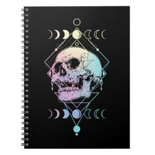 Crescent Moon Skull Occult Hexerei Pastel Goth Notizblock