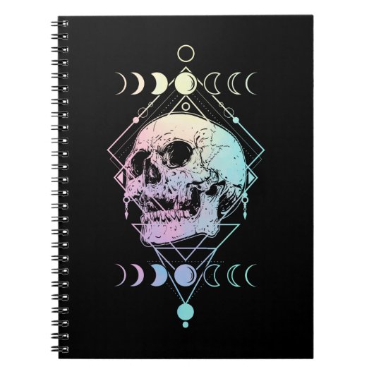 Crescent Moon Skull Occult Hexerei Pastel Goth Notizblock (Vorderseite)