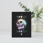 Crescent Moon Skull Occult Hexerei Pastel Goth Postkarte (Stehend Vorderseite)