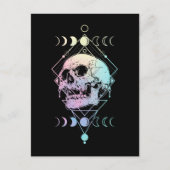 Crescent Moon Skull Occult Hexerei Pastel Goth Postkarte (Vorderseite)