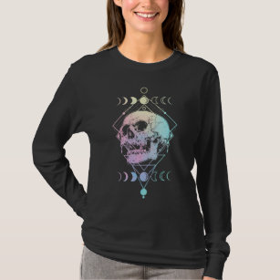 Crescent Moon Skull Occult Hexerei Pastel Goth T-Shirt