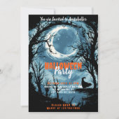 Crescent Moon Sky Hexen Stars Halloween-Party Einladung (Vorderseite)