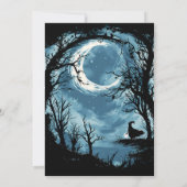 Crescent Moon Sky Hexen Stars Halloween-Party Einladung (Rückseite)
