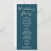 Crescent Moon Starlit Sky Blue Wedding Program (Rückseite)
