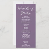 Crescent Moon Starlit Sky Lila Wedding Program (Rückseite)
