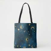 Crescent Moon Starry Night Celestial Tasche (Vorderseite)