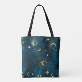Crescent Moon Starry Night Celestial Tasche (Rückseite)
