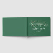 Crescent Moon Starry Night Celestial Wedding Gästebuch (Voll)