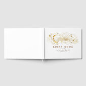 Crescent Moon Starry Night Celestial Wedding Gästebuch (Voll)