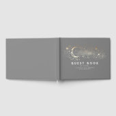Crescent Moon Starry Night Celestial Wedding Gästebuch (Voll)