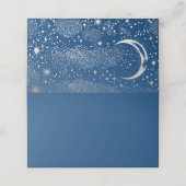 Crescent Moon Starry Night Celestial Wedding Platzkarte (Außenseite Aufgefaltet)