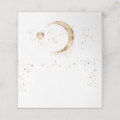 Crescent Moon Starry Night Celestial Wedding Platzkarte (Außenseite Aufgefaltet)