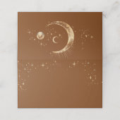 Crescent Moon Starry Night Celestial Wedding Platzkarte (Außenseite Aufgefaltet)