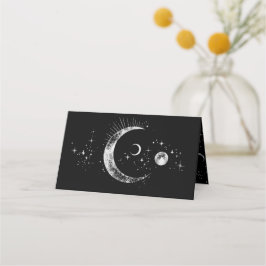 Crescent Moon Starry Night Celestial Wedding Platzkarte