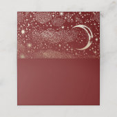 Crescent Moon Starry Night Celestial Wedding Platzkarte (Außenseite Aufgefaltet)