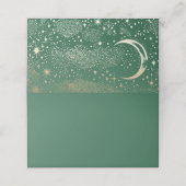 Crescent Moon Starry Night Celestial Wedding Platzkarte (Außenseite Aufgefaltet)