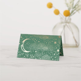 Crescent Moon Starry Night Celestial Wedding Platzkarte