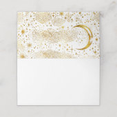 Crescent Moon Starry Night Celestial Wedding Platzkarte (Außenseite Aufgefaltet)