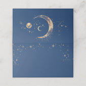Crescent Moon Starry Night Celestial Wedding Platzkarte (Außenseite Aufgefaltet)