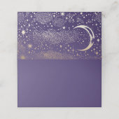 Crescent Moon Starry Night Celestial Wedding Platzkarte (Außenseite Aufgefaltet)