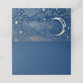 Crescent Moon Starry Night Celestial Wedding Platzkarte (Außenseite Aufgefaltet)