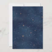 Crescent Moon Starry Night Navy Blue Brautparty Einladung (Rückseite)