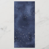 Crescent Moon Starry Night Navy Hochzeitmenü Menükarte (Rückseite)
